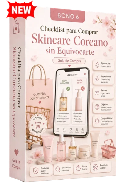 Mockup de la guía de compra Checklist para Comprar Skincare Coreano