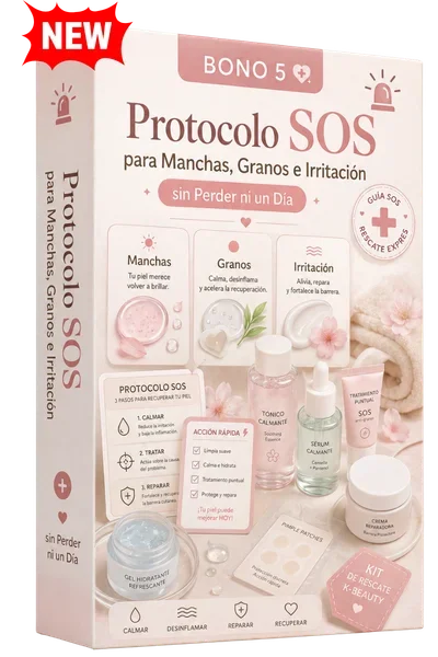 Mockup de la guía SOS para manchas, granos e irritación