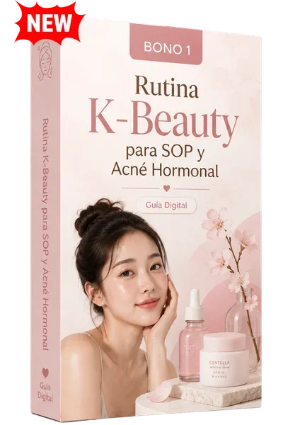Mockup de la guía digital Rutina K-Beauty para SOP y acné hormonal